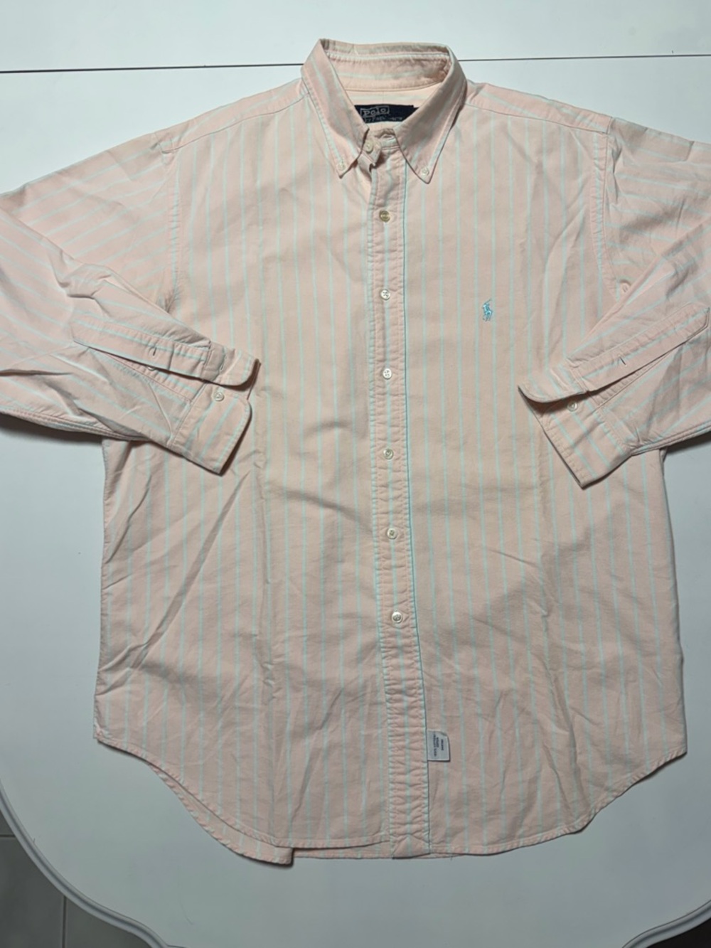 Polo Ralph Lauren Pale Pink Striped Button-Down Oxford Shirt - Picture 3 of 15